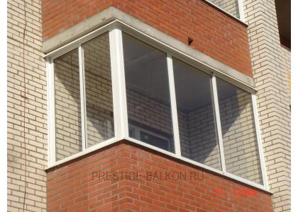 Холодное остекление балкона профилем Provedal и шумопонижающими отливами Пушкино