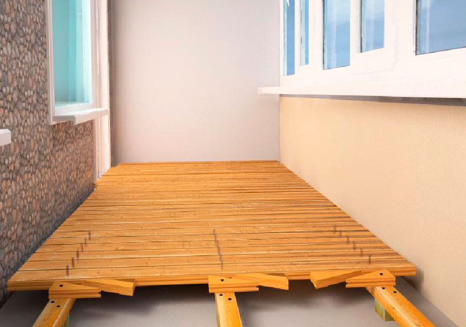 Настил полов балконов и лоджии в Пушкино