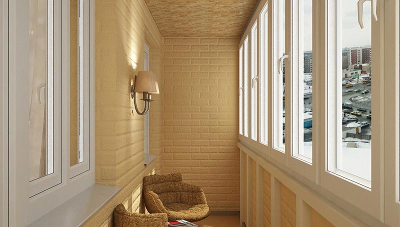 Теплое остекление с утеплением и отделкой декоративным кирпичом в Пушкино