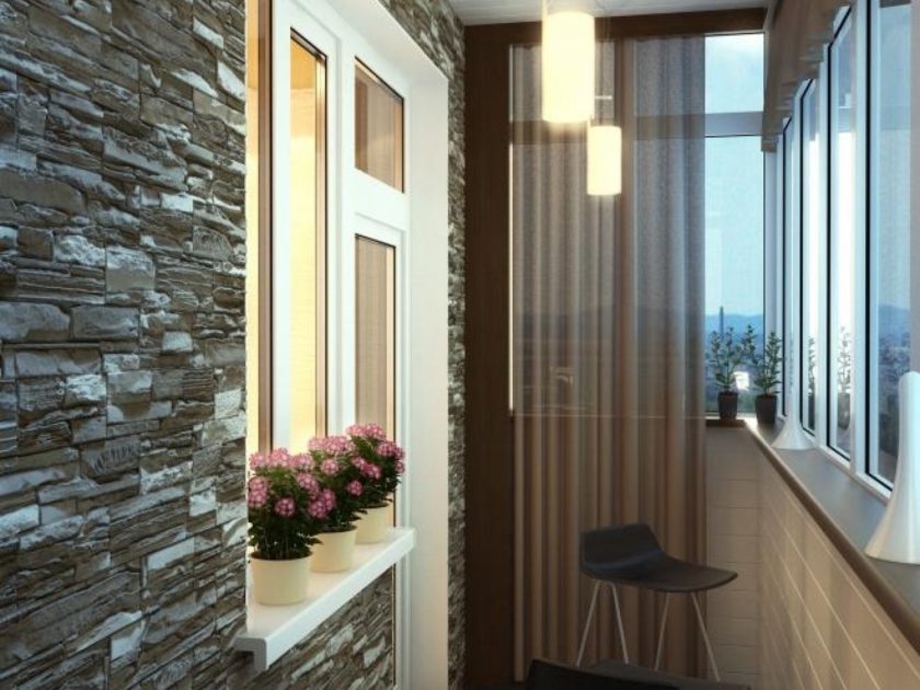 Отделка балконов и лоджий камнем